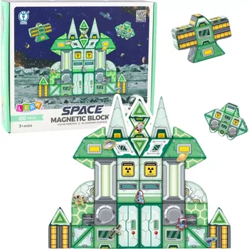 ostatní stavebnice Magnetické kostky Vesmírná stanice 66 ks