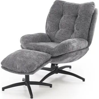 Křeslo Otočné TV křeslo PESTO s houpáním — kov, látka, šedá