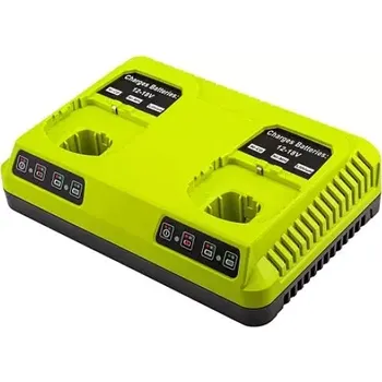 TopTechnology DUÁL nabíječka Ryobi 18V pro 2 kusy baterie, nahrazuje originál