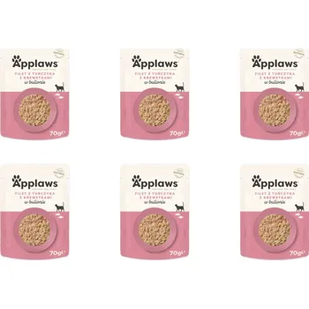 Krmivo pro kočku APPLAWS Tuna Fillet with prawn in broth - mokré krmivo pro kočky - 6x70g