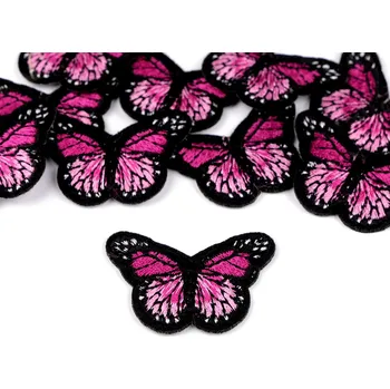 Nažehlovačka motýl malá fialovorůžová 10 ks