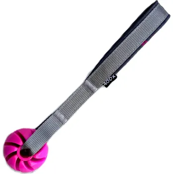 Hračka pro psa Růžový plovoucí míček 7cm s tlapkovanou ručkou 4dox