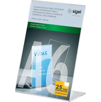 Sigel TA214, Akrylový krystalicky čirý stojánek na letáky typu L - formát A6 na výšku