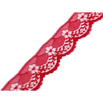 Silonová krajka šíře 40 mm červená tm. 1 m