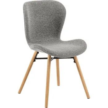 Jídelní židle Čalouněná jídelní židle Batilda šedá moderní s dřevěnými nohami Actona