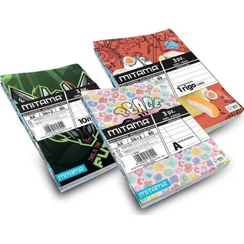 Sešit Sešit Fantasy colours, A4+, linkovaný, 36+2 listů, mix motivů, 3ks, MITAMA 62292 ,balení 3 ks MITAMA