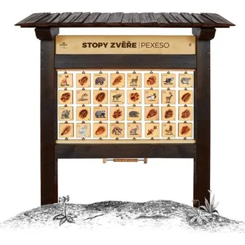 Pexeso Pexeso M Stopy zvěře - edukační tabule venkovní dřevěná