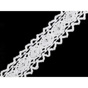 Bavlněná krajka / vsadka paličkovaná šíře 25 mm bílá 22.5 m