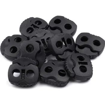 Brzdičky s dvěmi dírkami 20x20 mm černá 10 ks