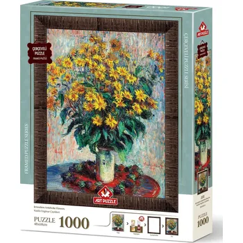 Dětské zboží Puzzle s květinovým rámem a lepidlem 3v1 Jeruzalémský artyčok 1000 dílků