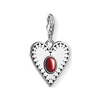 Přívěsek Přívěsek Thomas Sabo Charm pendant heart red stone 1683-111-10