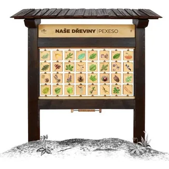 Pexeso Pexeso M Listnaté dřeviny list/plod - edukační tabule venkovní dřevěná