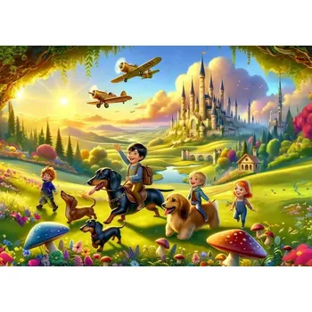Puzzle ART Roztomilá hradní návštěva 200 dílků