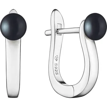 Náušnice Gaura Pearls Stříbrné náušnice s černou perlou Federica, stříbro 925/1000 SK23366EL/B Černá