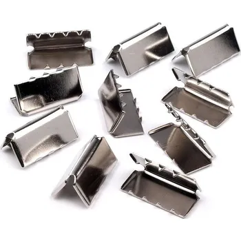 Kovová koncovka na plochou šňůru šíře 20 mm nikl 100 ks