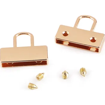 Kovová koncovka na popruhy šíře 20 mm růžové zlato 2 ks