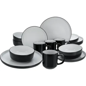 Nádobí do mikrovlnné trouby Creatable Jídelní servis Nordic Cool Black (16dílný kombinovaný servis)