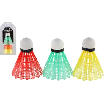 Badmintonový košíček Míčky/Košíčky na badminton barevné 3ks plast v blistru 11x21cm