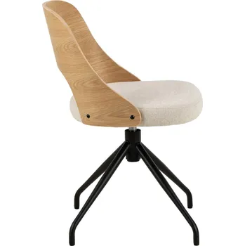 Jídelní židle Otočená čalouněná židle Lucy skandinávská béžová dubová jídelní moderní Actona