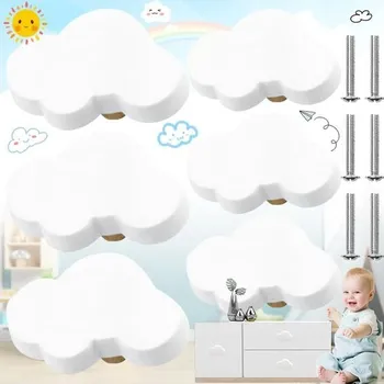 Systém vstřikování Zeaying 6 kusů dřevěných úchytek na komodky, úchytky na skříňky do dětského pokoje, úchytky na