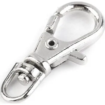 Kovová karabinka otočná, průvlek 4 mm Varianta: 1 nikl, Balení: 50 ks