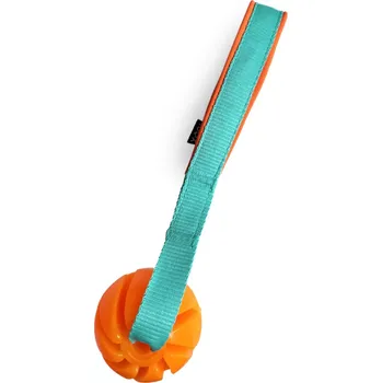 Hračka pro psa Oranžový plovoucí míček 7cm s ručkou
