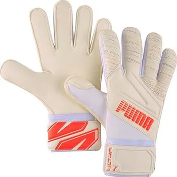Brankářské rukavice Brankářské rukavice Puma Ultra Grip 1 RC - Ultra Grip 1 RC – funkční brankářské rukavice Puma mají komfortní klasický střih, spolehlivý grip a pohodlné zapínání, bílo-oranžové provedení. - 3412513