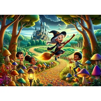 Puzzle ART Roztomilá čarodějnice 100 dílků