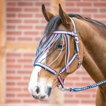 Koňská maska proti hmyzu BUSSE Třásně proti hmyzu Tampere BUSSE, konfetti/navy/grey PONY