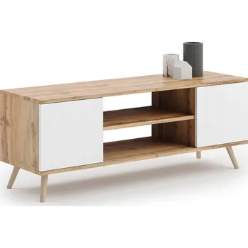 Televizní stolek TV stolek FOCUS Skříňka RTV Komoda v skandinávském stylu 155 cm dub craft bílá