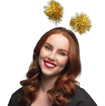 Čelenka se zlatými bambulkami