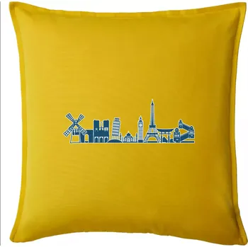 Polštář Památky světa - Polštář 50x50 - 50x50 - Pouze potah ( Žlutá )