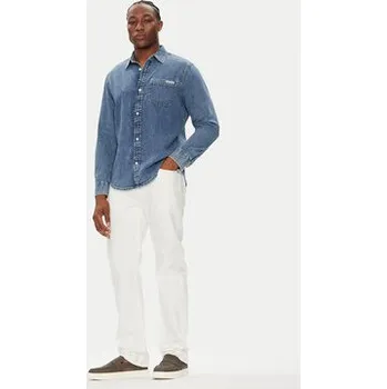 Pánská košile Calvin Klein Jeans džínová košile LV040EM774 Modrá Regular Fit XL
