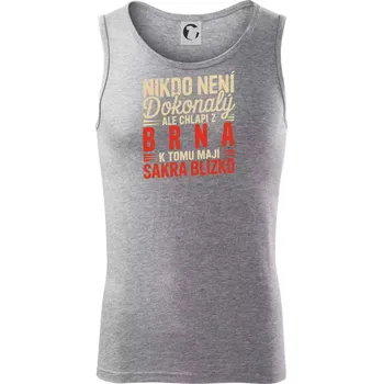 Nikdo není dokonalý ale chlapi z Brna k tomu mají sakra blízko - Tílko pánské Core - 2XL ( Tmavě šedý melír )
