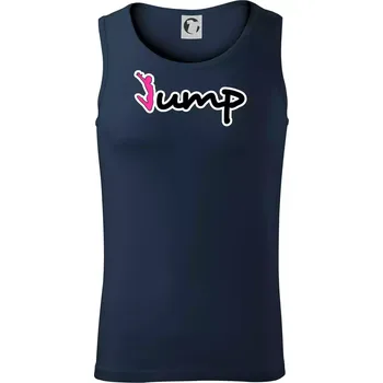 Jump - nápis a panáček - Tílko pánské Core - S ( Námořní modrá (velmi tmavá - téměř černá) )