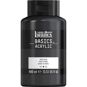 Vodová barva Liquitex Basics Umělecká barva akrylová, ivory černá, 400 ml 220726