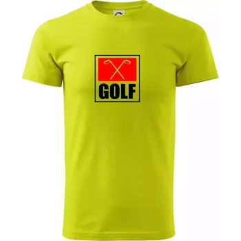 Golfové hole - Klasické pánské triko vyšší gramáže - M ( Limetková )