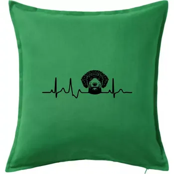 Polštář Lagotto romagnolo hlava EKG - Polštář 50x50 - 50x50 - Pouze potah ( Středně zelená )