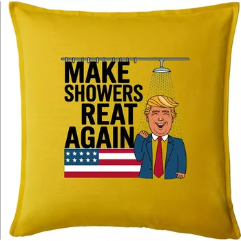 Polštář Trump make showers great again - Polštář 50x50 - 50x50 - Pouze potah ( Žlutá )