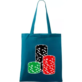 Poker žetony - Taška bavlněná - 42 x 38 cm ( Petrolejová )