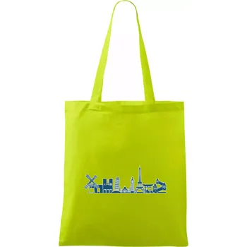 Památky světa - Taška bavlněná - 42 x 38 cm ( Limetková )