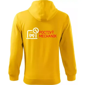 Pánská mikina Poctivý mechanik - Mikina s kapucí na zip trendy zipper - 2XL ( Žlutá )