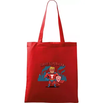 Tariff Superhero Trump - Taška bavlněná - 42 x 38 cm ( Červená )