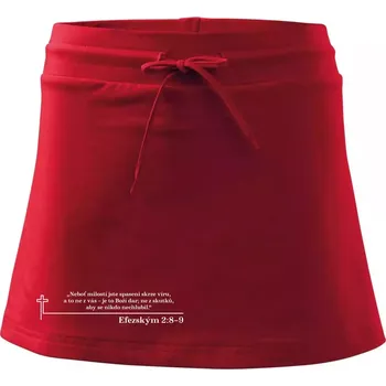 Dámská sukně Citáty z bible - Efezským 2-8–9 - Sportovní sukně - two in one - S ( Červená )