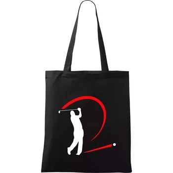 Nákupní taška Golfistův odpal - Taška bavlněná - 42 x 38 cm ( Černá )