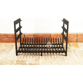 Rošt do krbu a kamen Braver Dragon vložka do zahradního krbu 67x53x45cm, 12 mm, rošt s bočními držáky (Braver ocelový palivový krbový rošt Dragon do topeniště krbu s držáky pro grilovací rošt)