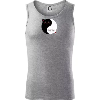 Kočky jin jang barevné - Tílko pánské Core - L ( Tmavě šedý melír )