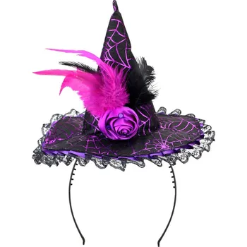 Widmann Klobouček se závojem fialovočerný na čelence