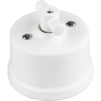 vypínač OEM Keramický otočný vypínač retro, bílý