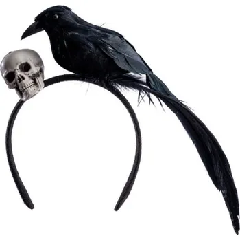 Karnevalový kostým Čelenka s havranem a lebkou